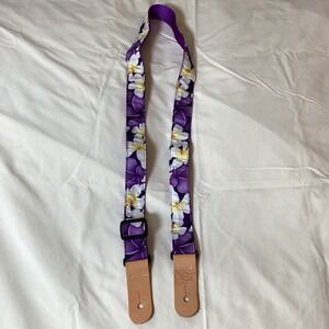 CloudMusic Purple‎ Floral Guitar Strap – Adjustable – Excellent Condition